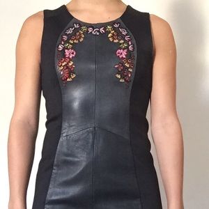REBECCA MINKOFF black leather dress